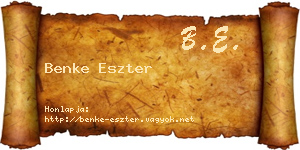 Benke Eszter névjegykártya