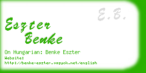 eszter benke business card